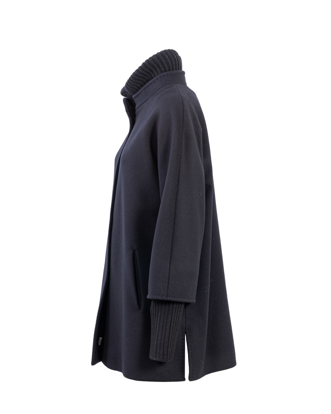 shop CINZIA ROCCA  Giaccone: Cinzia Rocca cappotto in lana.
Collo e maniche in maglia coste.
Chiusura con bottoni.
Tasche laterali.
Composizione: 100% Lana.
Fabbricato in Italia.. U243OM1 63F5-01 number 1875466